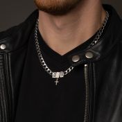 Crystal Cross Cuban Link Chain with Names