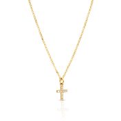 Crystal Cross Necklace [Gold Plated]