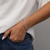 Sparkling Curb Chain Bracelet [Sterling Silver]