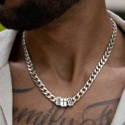 Diamond Cross Cuban Link Chain With Names