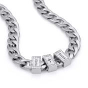 Cross Cuban Link Chain with Iced Charms
