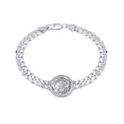 Cuban Link Chain Map Bracelet [Sterling Silver]