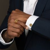 Navigator's Map Etched Cufflinks [18K Gold Vermeil]