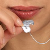 Small Map Tag Engraved Necklace [Sterling Silver]