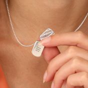 Small Map Tag Engraved Necklace [Sterling Silver]