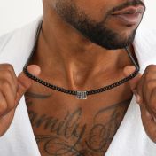 Dark Cuban Link Chain With Names - 6MM
