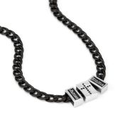 Diamond Cross Dark Cuban Link Chain With Names