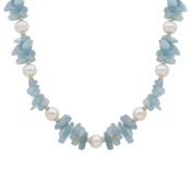 Deep Sea Aquamarine & Pearls Necklace