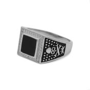 Elijah Black Onyx Signet Men Ring - Sterling Silver