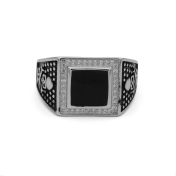 Elijah Black Onyx Signet Men Ring - Sterling Silver