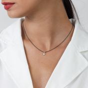 Enchanted Sparkle Diamond Necklace [Black Sterling Silver Chain]