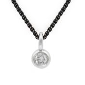 Enchanted Sparkle Diamond Necklace [Black Sterling Silver Chain]