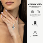 Engraved Cross Necklace with Nano Bible [Sterling Silver]