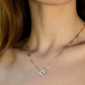 Faith Lock Link Chain Necklace with Nano Bible [18K Gold Vermeil]