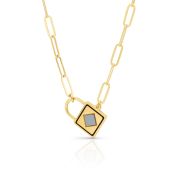 Faith Lock Link Chain Necklace with Nano Bible [18K Gold Vermeil]