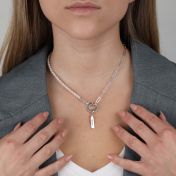 Cara Paperclip & Pearl Necklace [Sterling Silver]