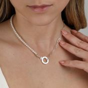Cara Paperclip & Pearl Necklace [Sterling Silver]