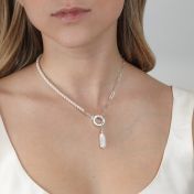 Cara Paperclip & Pearl Necklace [Sterling Silver]