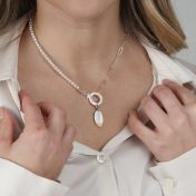 Cara Paperclip & Pearl Necklace [Sterling Silver]