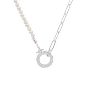 Cara Paperclip & Pearl Necklace [Sterling Silver]