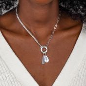 Cara Paperclip & Pearl Necklace [Sterling Silver]