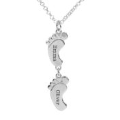 Footsteps Name Necklace - Sterling Silver
