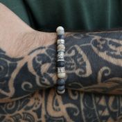 Family Tree Men Name Bracelet with Picasso Jasper Stones