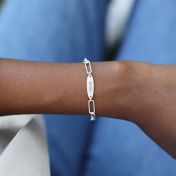 Paperclip Style Name Bracelet [Sterling Silver]