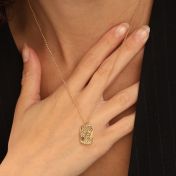 Small Map Tag Engraved Necklace [18K Gold Plated]