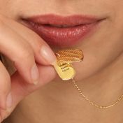 Small Map Tag Engraved Necklace [18K Gold Plated]