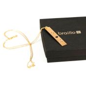 I Love You Braille Necklace - 14K Gold Plated