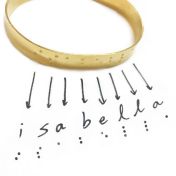 Thin Inspiration Braille Cuff - Gold Plated