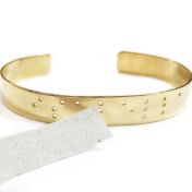 Thin Inspiration Braille Cuff - Gold Plated