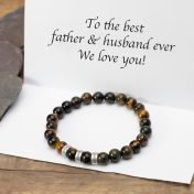 Green Tiger Eye Men Name Bracelet