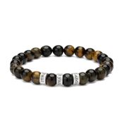 Green Tiger Eye Men Name Bracelet