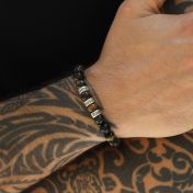 Green Tiger Eye Men Name Bracelet