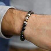 Green Tiger Eye Men Name Bracelet