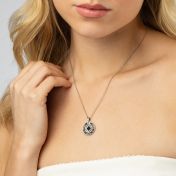 Halo Name Necklace With Nano Bible [Sterling Silver]