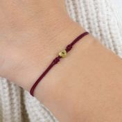 Open Heart Initial Bracelet - Red [14 karat gold]