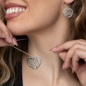 Heart Map Necklace [14 Karat White Gold]