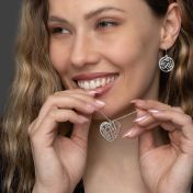 Heart Map Necklace [14 Karat White Gold]
