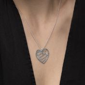 Heart Map Necklace [14 Karat White Gold]
