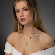 Ties of Heart Map Necklace with Nano Bible [14 Karat Gold]