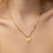 Ties of the Heart Paperclip Name Necklace with Nano Bible [18K Gold Plated]