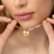 Ties of the Heart Paperclip Name Necklace with Nano Bible [18K Gold Plated]