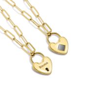 Ties of the Heart Paperclip Name Necklace with Nano Bible [18K Gold Plated]