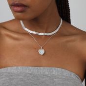 Heart of Pearl Necklace - Sterling Silver