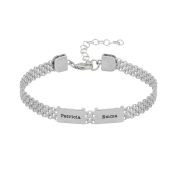 Herringbone Name Bracelet [Sterling Silver]