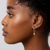 Star Hoop Earrings [white crystals]