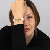 Howlite Silhouette Map Bracelet [18K Gold Vermeil]